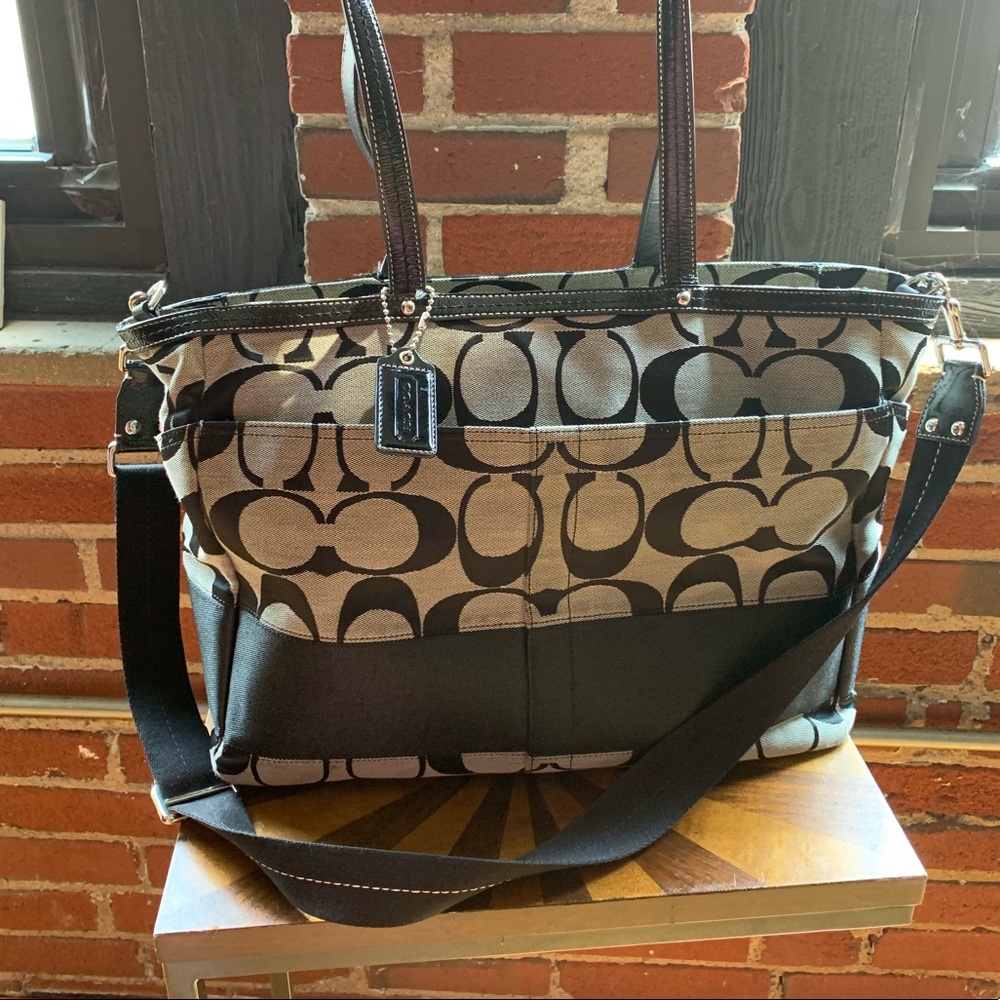 Coach Signature Stripe Multifunction Bag